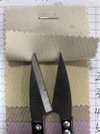 DG-OK TR雙面大斜  OK5641 成份：79%滌綸  16%黏膠  7%氨綸  克重：250g 後面照